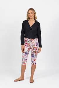 Summer 24: 261LW Burst - Printed Skinny Leg 3/4 Length Lightweight Pull On