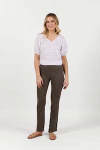 P6117 Khaki - Paris Slim Leg Full Length