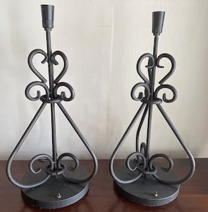 Pair Wrought Iron Lamps