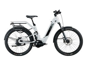 Bicycle and accessory: Sinch Force EZ Belt Electric Bike – Metallic White/Black