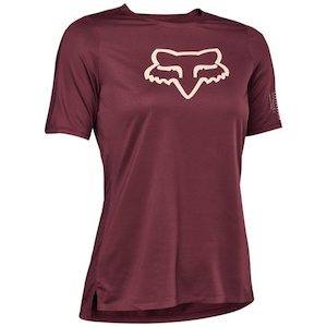 Fox Womens Flexair Short Sleeve Jersey – Maroon