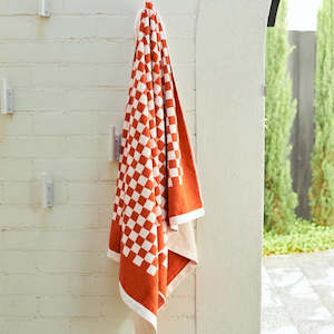 Roman Organic Cotton Pool Towel | Sun & Ecru