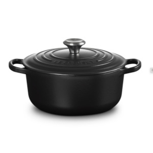 Cast Iron Round Casserole | Satin Black