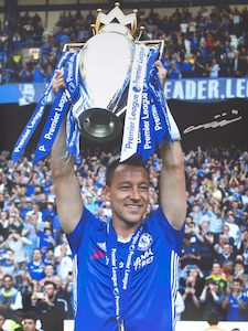 Signed John Terry English Premier League Trophy Lift Photo