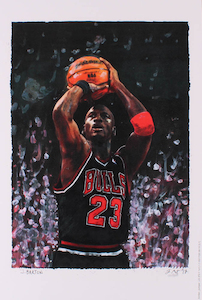 Signed Joshua Barton Limited Edition Michael Jordan Lithograph