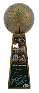 Signed Dennis Rodman 14” Basketball Championship Trophy