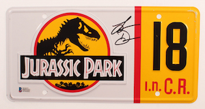 Laura Dern Signed “Jurassic Park” License Plate