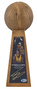 Signed Shaquille O’Neal 14” Basketball Championship Trophy