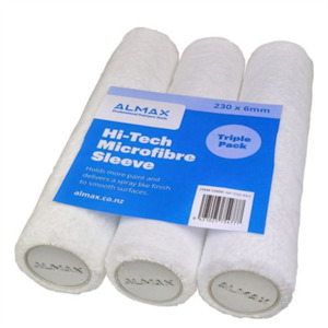 230mm 6mm Nap Almax Hi-Tec Microfibre Roller Sleeve - 3 Pk