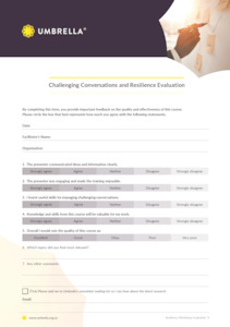 Evaluation Form - Challenging Conversations and Resilience