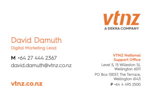 Vehicle Testing New Zealand: David Damuth 85 x 55mm