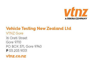 Vehicle Testing New Zealand: Gore 85 x 55mm