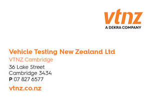 Vehicle Testing New Zealand: Cambridge 85 x 55mm