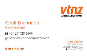 Station Manager: Geoff Buchanan 85 x 55mm