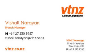 Station Manager: Viahall Narayan 85 x 55mm