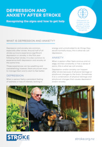 Stroke A4 Brochure - Depression And Anxiety After Stroke