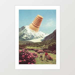 Artist: 'Ice Cream Peak - Mountain Meltdown' Art Print by Vertigo Artography