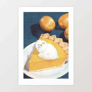 'Lemon Meow Pie' Art Print by Vertigo Artography