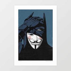 Artist: 'V for Bat' Art Print by Vertigo Artography