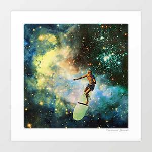 Artist: 'Cosmic surfer' Art Print by Vertigo Artography