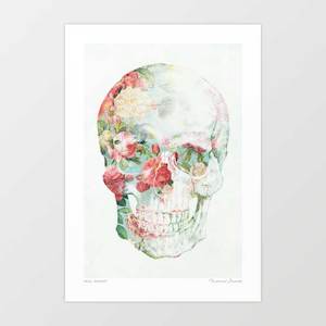 'Skull bouquet' Art Print by Vertigo Artography