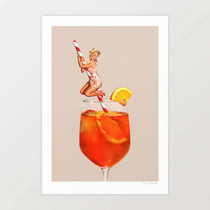 'Retro Spritz Cocktail' Art Print by Vertigo Artography