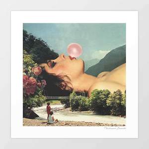 Artist: 'Bubble gum girl' Art Print by Vertigo Artography