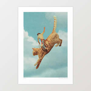 'Meehaw - Rodeo Cat' Art Print by Vertigo Artography