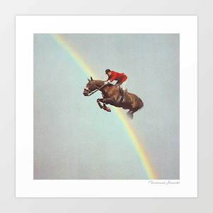 'Horse over rainbow' Art Print by Vertigo Artography