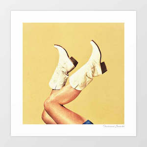 Artist: 'These Boots - Yellow' Art Print by Vertigo Artography