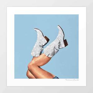 Artist: 'These Boots - Glitter Blue' Art Print by Vertigo Artography