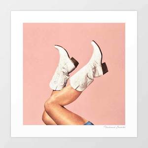 'These Boots - Peach' Art Print by Vertigo Artography