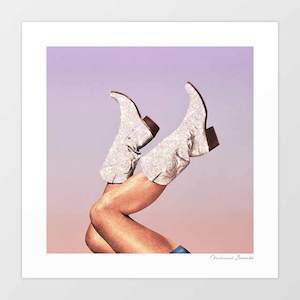 'These Boots - Glitter Miami Vibes' Art Print by Vertigo Artography