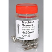 Machine Screw 4x20mm Stainless 304 Pan Slot 35jar