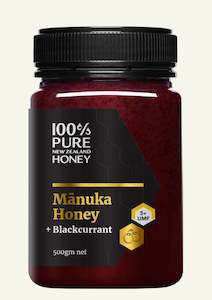 UMF 5+ Mānuka Honey with Blackcurrant 500gm