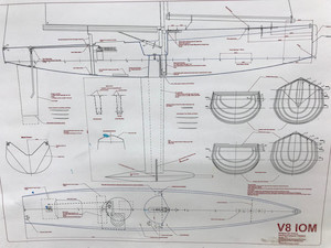 V8 Wooden Boat Drawing Vickers RC Sailing