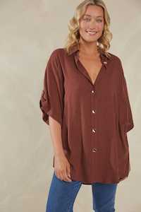 Womenswear: Florence Oversize Shirt - Espresso