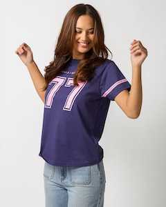 Womenswear: ACE TEE VARSITY NUMBERS NAVY