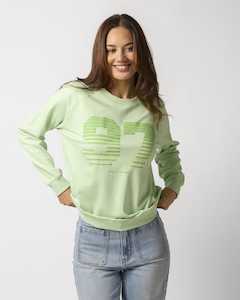 Womenswear: CLASSIC SWEATER GREEN NYC SPORTY STRIPES