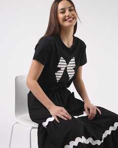 Ace Tee Black With White Bow