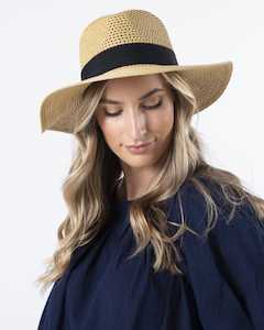 Womenswear: Straw Hat Natural With Black Bow