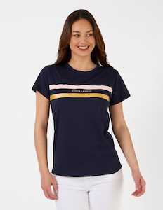 Womenswear: T Shirt Navy Icon Stripe