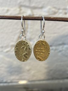 silver and 22 carat gold earrings