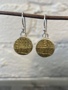 silver and 22 carat gold earrings