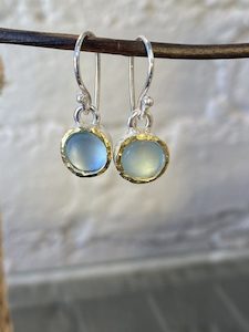 Silver, 22ct gold and blue toaz