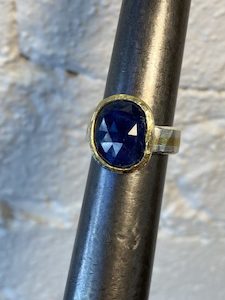 silver,22ct gold and Sapphire