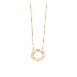 Necklace-Crystal Circle - Gold