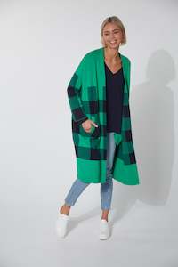 Corporate Head Office Management: Harris Cardigan - Evergreen Check