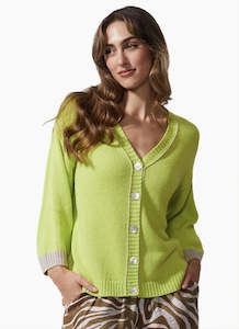 Corporate Head Office Management: Chunky Linen Cardi - Lime