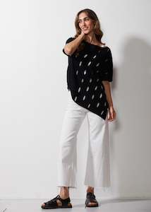 Holey  Poncho Top  - Black